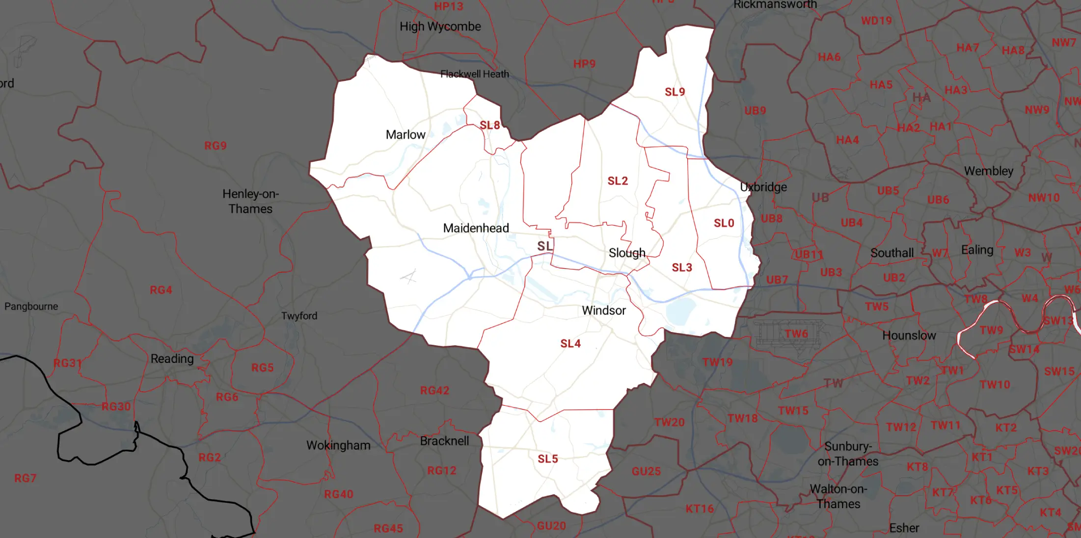 Windsor Drains Service Areas Map